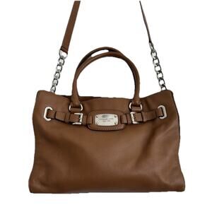 Michael Kors Hamilton Brown Large Pebbled Leather Tote Bag
